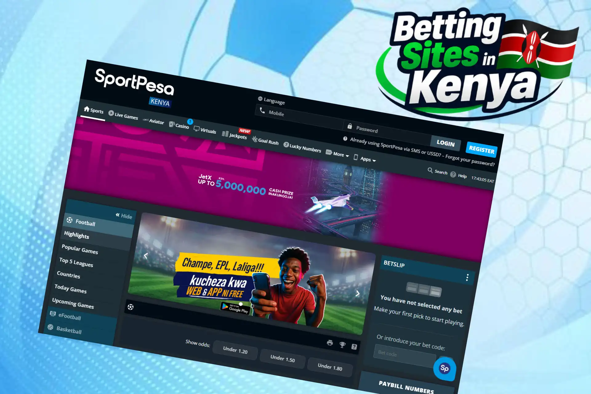 View the official website of the Sportpesa casino